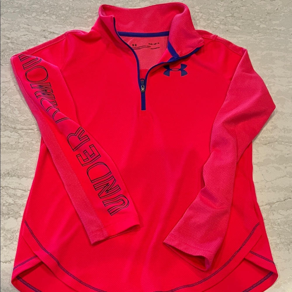 Under Armour Bright Pink Quarter-Zip Top